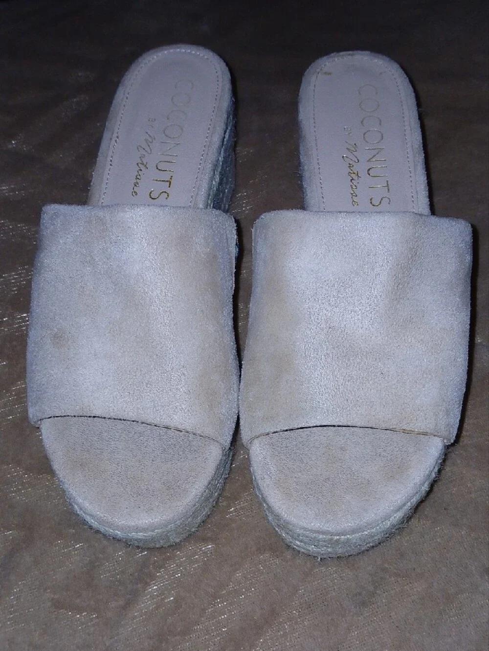 Coconuts by Matisse Light Cream Sandy Espadrille Platform Slide Sz: 8